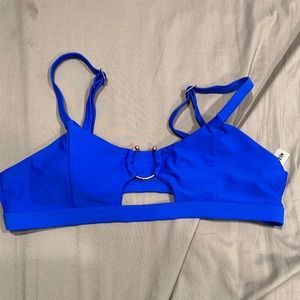 Blue bikini top large